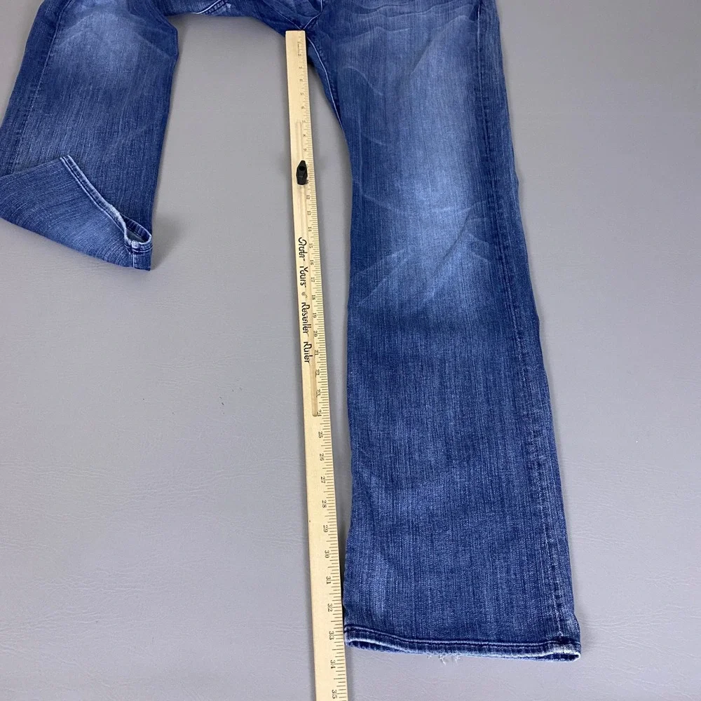 7 For All Mankind Brett Bootcut Jeans Men's Size 36x34 Blue Wash Denim Made USA